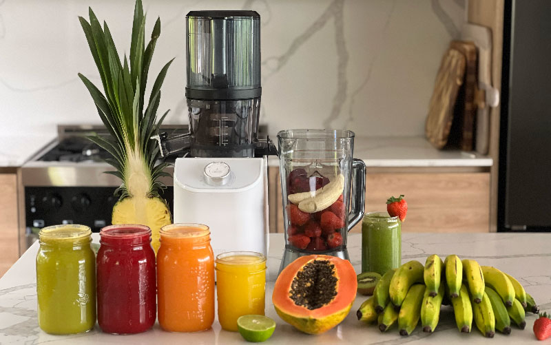 Meet the Nama C2 Cold Press Juicer & Blender in one: the ultimate